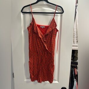 1. State Red and Black Geometric Romper